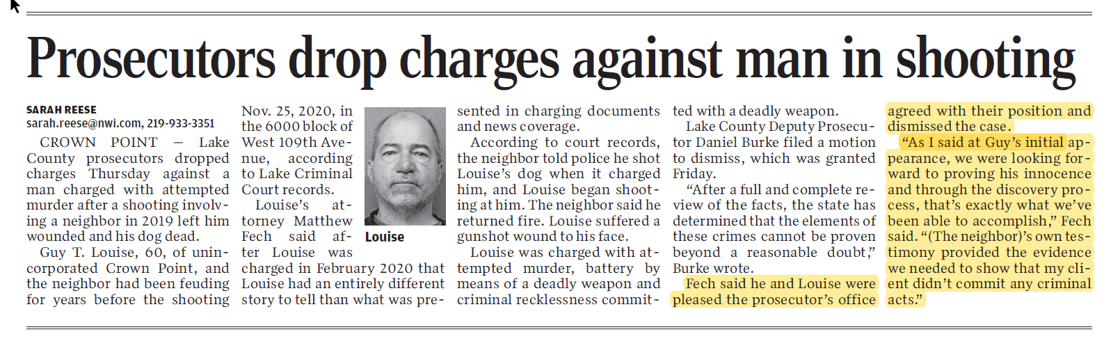 Prosecutors drop charges against man in shooting - Fech Law